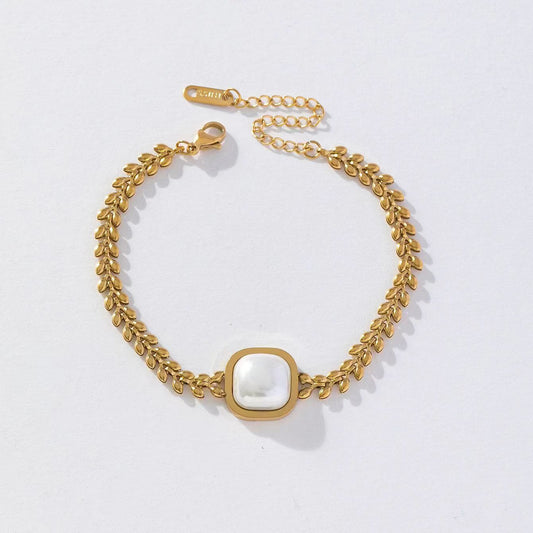 Pearl Necklace And Earrings Suite Fashion Wheat Square